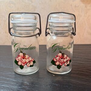 The Greenbrier Glass Jars with Floral Design